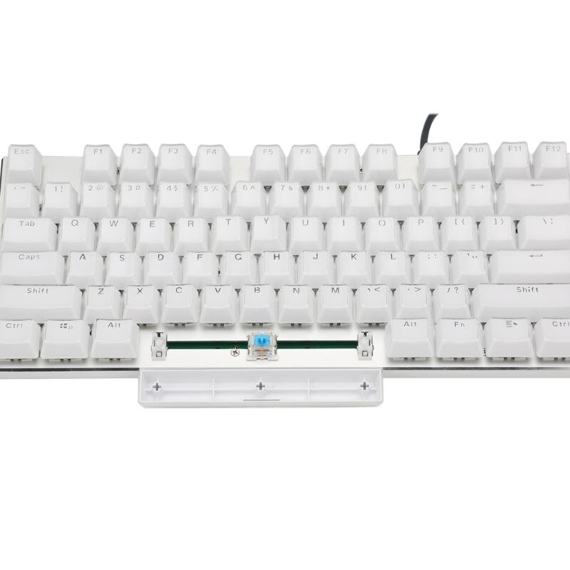 104 Keys Layout Low Profile Keycaps Set for Mechanical Keyboard Backlit Crystal Edge Cherry MX With Key Caps Puller: White