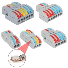 Wire Connector Quick Terminal Block Plug Adapter 2/3/4/6 Way Push-in Terminal Block Fast Cable Connector for 28-12AWG Universal
