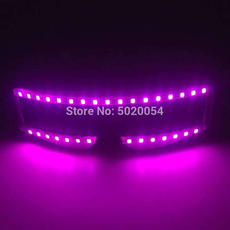 Popular Birthday Party Rave LED Glasses Night Vision Glasses Glow in Dark Unisex Light Up Glowing Glasses Flashing Sunglasses: Type 02-Pink