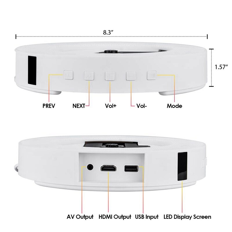 Draagbare Dvd Cd Speler Wandmontage Draadloze Bluetooth Home Muziek Speler Met Afstandsbediening Fm Radio Luidsprekers MP3