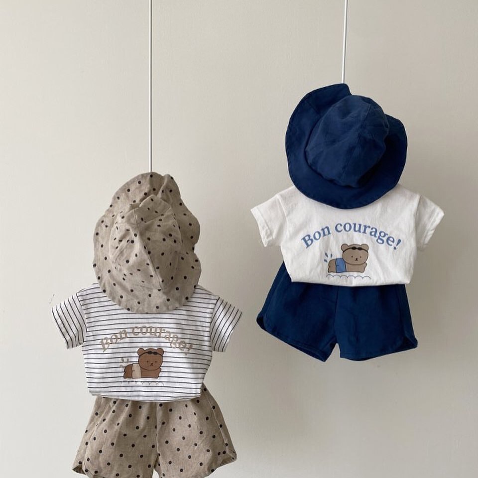 T-shirt imprimé style coréen pour filles, vêtements d'été en coton à manches courtes pour enfants de 6 à 24 mois,