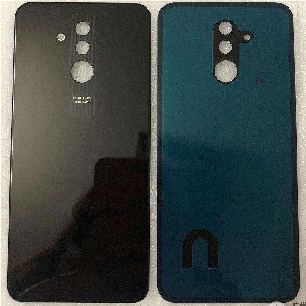 5pcs/lot 100% Original 3D Glass For Huawei Mate 20 Lite Glass Back Battery Cover Case Rear For Mate 20 Lite Rear Door: black