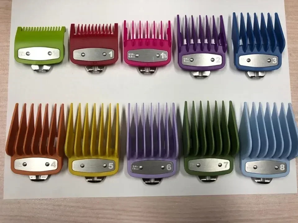 Peine guía de límite para cortadora de pelo , peine guía Universal para peluquero, herramienta de corte de pelo, peines de límite, 8/10 Uds.: Verde