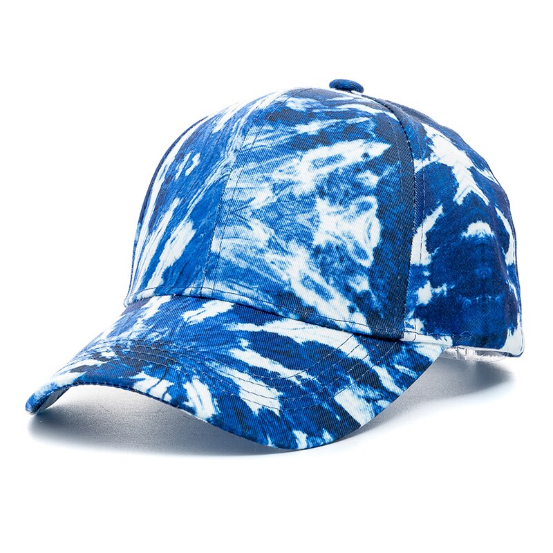Lässige outdoor-cap mit batikmuster für damen, bunte regenbogen-baseballkappe, verstellbare sportmütze, streetwear-sommermütze: Marineblau