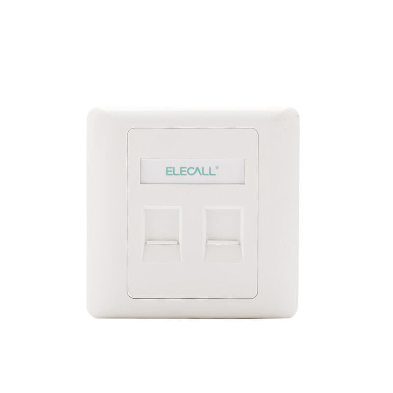 Electric 2 Ports RJ45 Network Socket Wall Mount Outlet Wall Plate Network Module Panel Connector CAT5e RJ45 Computer Port