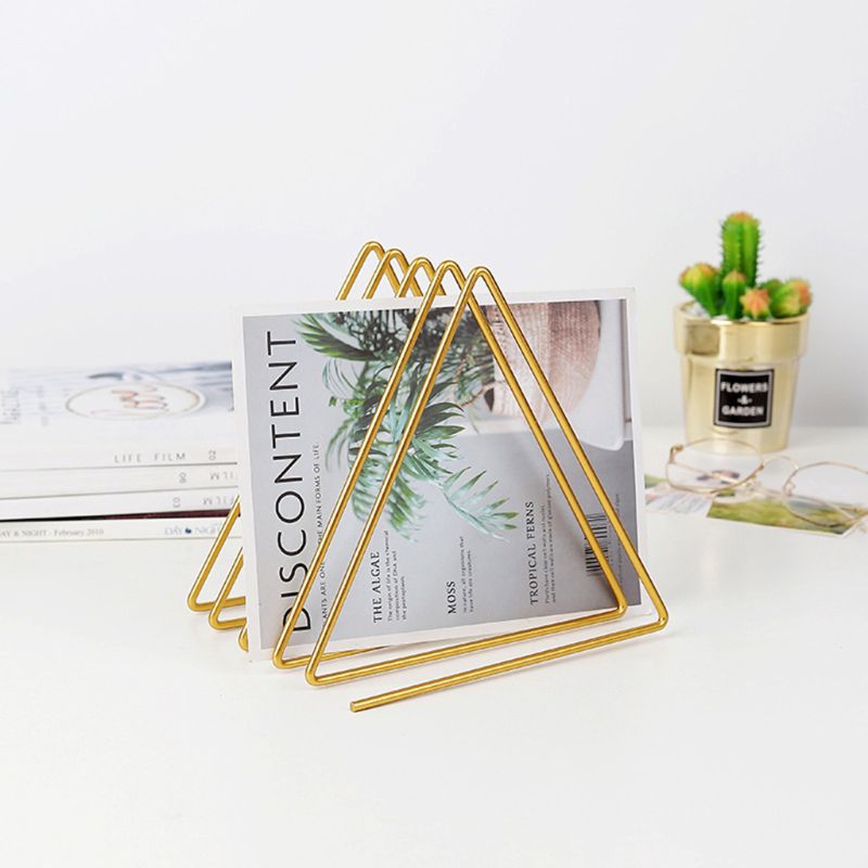 Nordic Triangle Shape Simple Book Support Stand Desktop Storage Rack Shelf Home Decor Magazine Holder
