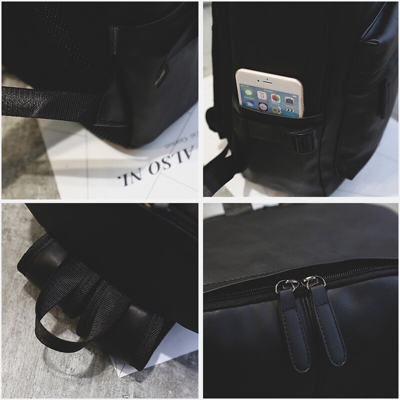 VORMOR Brand Men Backpack Leather School Backpack Bag Waterproof Travel Bag Casual Leather Book bag Male