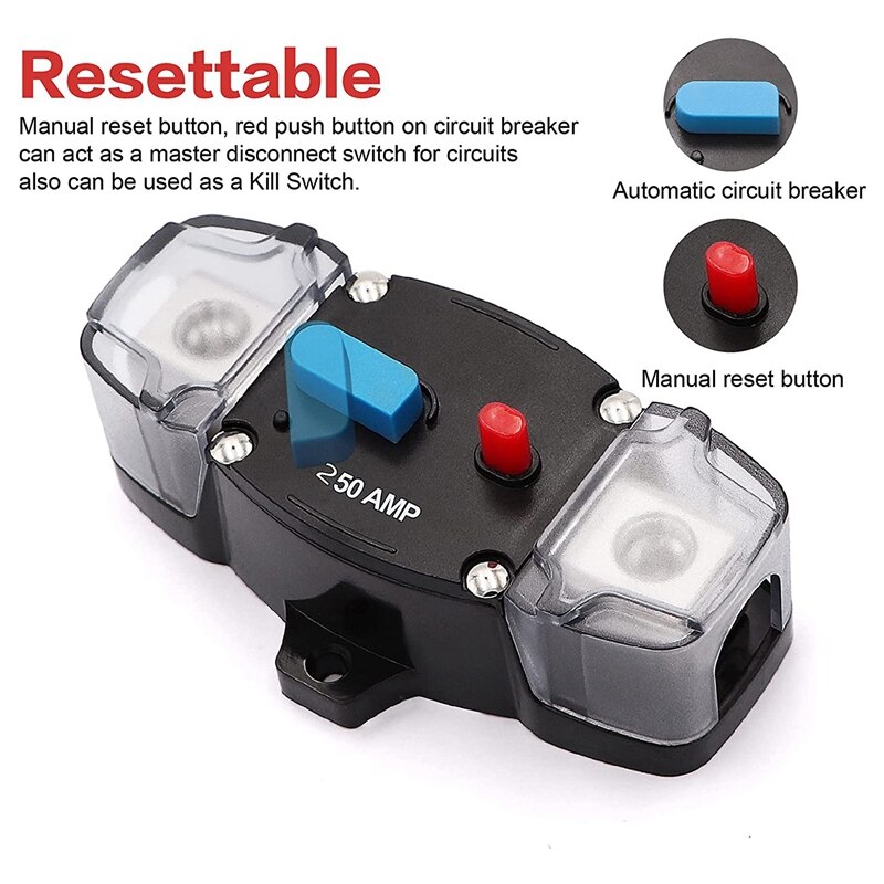 Interruttore automatico con fusibile da 12 V-24 V, 100 A, DC
