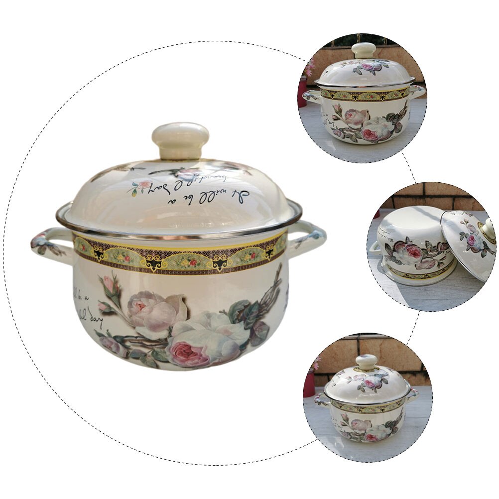 Enamel Stew Pot Kitchen Stockpot Enamel Cooking Pot Thickened Stock Pot