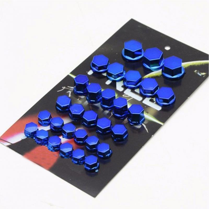 Tapas de tornillo decorativas galvanizadas para motocicleta Yamaha, accesorios para motos, 30 Uds.: Azul