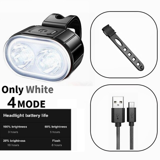 Fietsverlichting Voor &amp; Achter Fietslicht Mtb Koplamp Lantaarn Fietsen Achterlicht Sensor Achterlicht Lamp Fiets Accessoires: 1pc Front Light