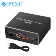 ESYNiC – convertisseur extracteur Audio 4K x 2K, Compatible HDMI vers TOSLINK SPDIF optique, avec séparateur Audio stéréo 3.5mm
