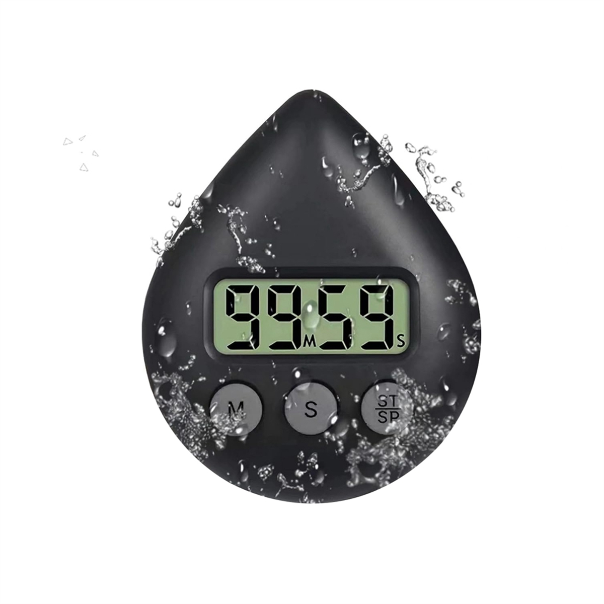 Stille Niet-Tikkende Douchetimer Op Batterijen, Waterdichte Digitale Timer, Klein Formaat Schattige Timer Zwart