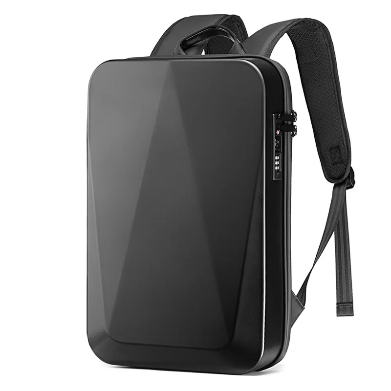 15,6-Zoll-Laptop-Rucksack mit Hartschale für Herren, wasserdicht, Diebstahlschutz, erweiterbar, TSA-Schloss, Spielen-Pack, luxuriöser Geschäft-Rucksack, USB-Aufladung: Braun