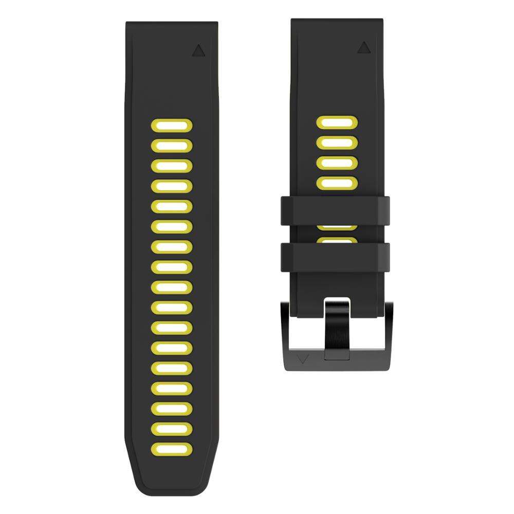 22mm QUICKFIT Silicone Wrist strap For Garmin MARQ Series Watch Band Wirstband for MARQ Athlete/Driver/Adventurer Watchband: Black yellow