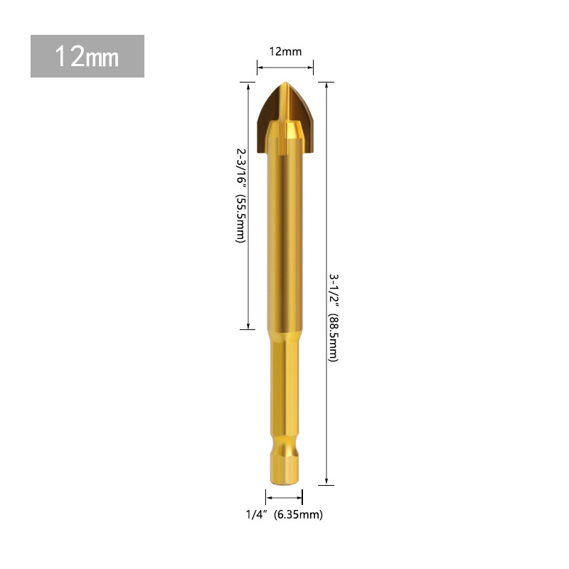 Concrete Twist Tile Drill Bit for Ceramic Tile 6mm Tungsten Carbide Drill Bit Universal Indestructible Cross Hex Tile Drill Bits: Blue / 160mm