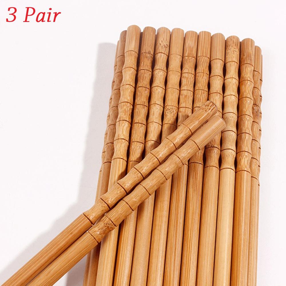 1/3/5 pairs Natural Bamboo Wooden Japanese Chopsticks sushi sticks Chinese Food Chopstick Set Dinnerware: 7