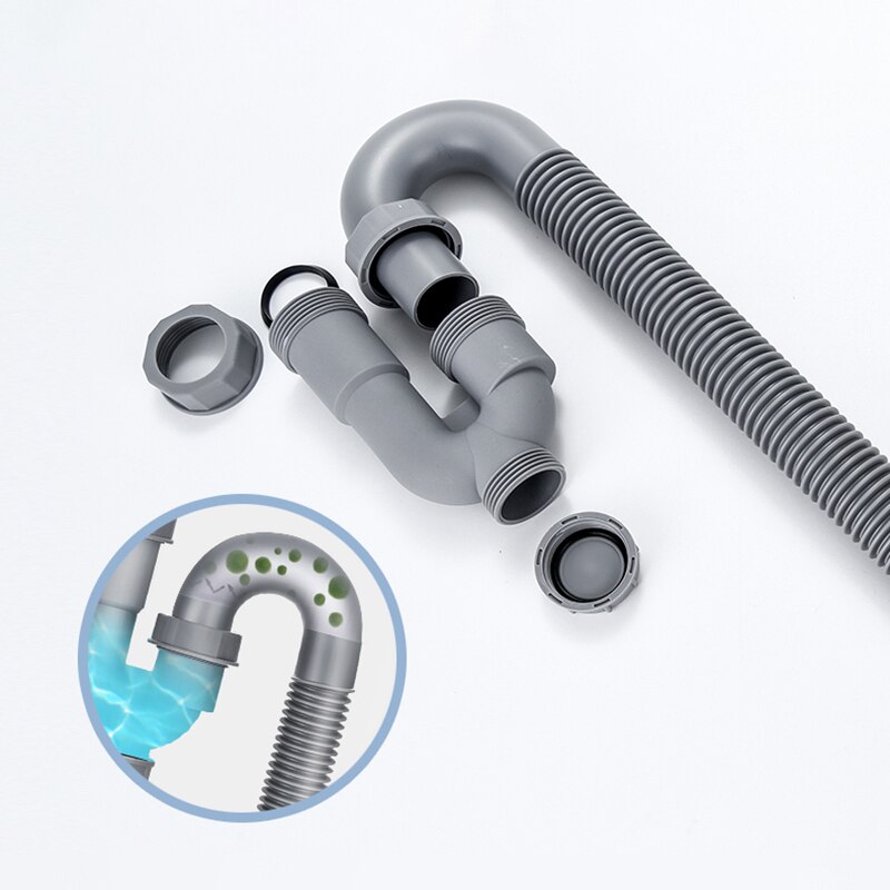 Abs Wastafel Afvoer Slang 32Mm Universele Flexibele Tubing Aanrecht S-Bocht Deodorant Downpipe Badkamer Sanitair Slang Accessoires