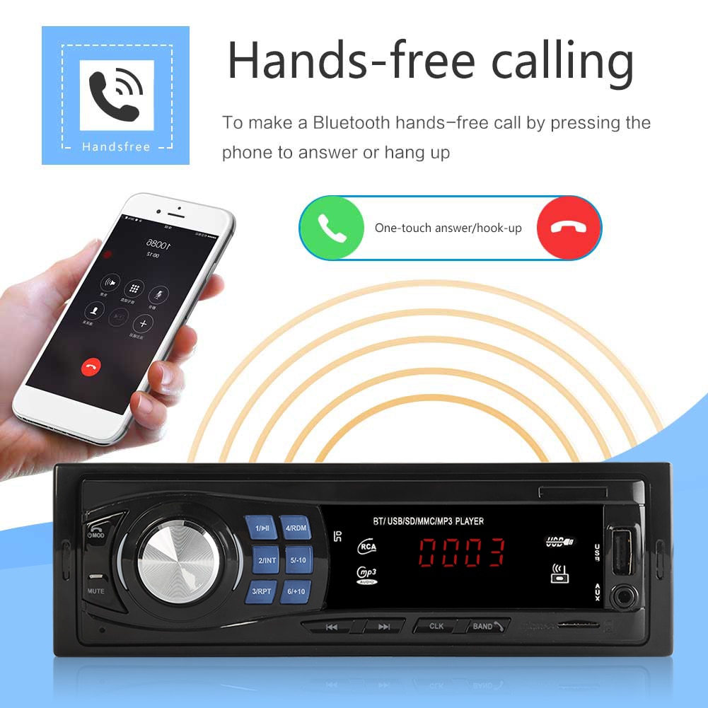 Car Radio Stereo Audio MP3 Player 12V In-dash Single 1 Din FM Receiver Aux Receiver USB Remote Control Autoradio
