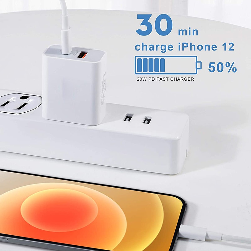 20W GaN USB-C wall charger, USB C PD100W PPS 45W 20W for Laptops MacBook iPad iPhone Samsung,USB A QC3.0/SCP for HUAWEI XIAOMI