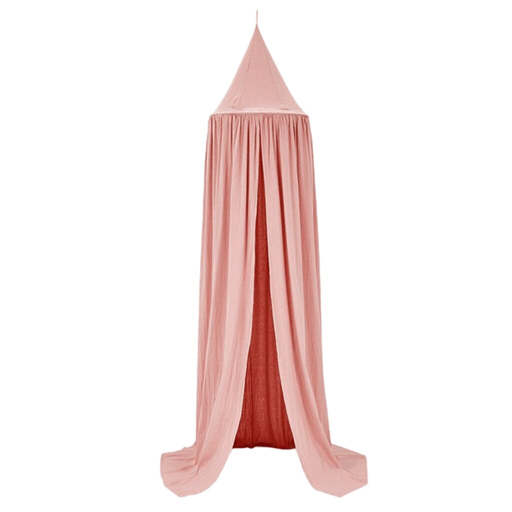 Bomuld kuppel telt prinsesse baldakin børn seng hus hængende læsehjørne gardin: Lyserød