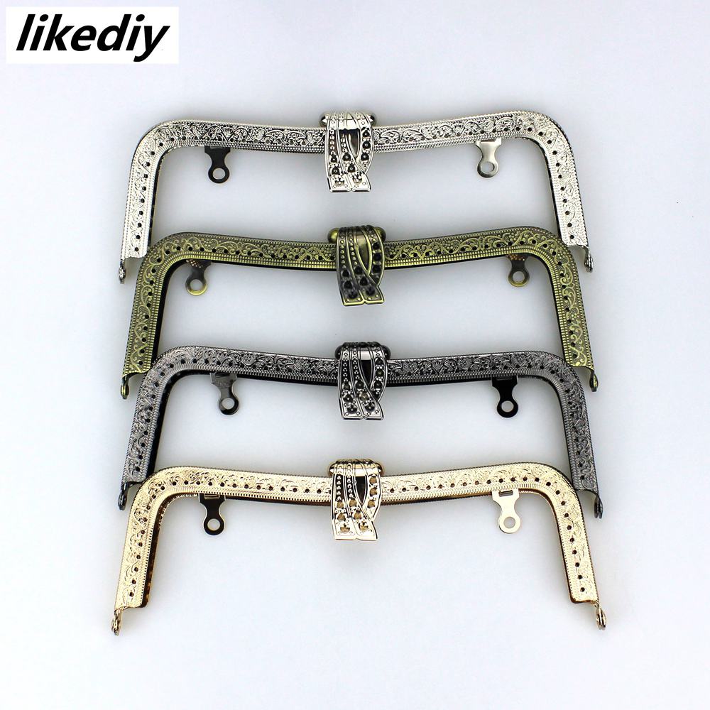 4 Stks/partij 20 Cm Pauw Bladeren Head Metal Purse Frame Brons/Zilver/Gouden/Zwart Sluiting Lock Clip tas Accessoires