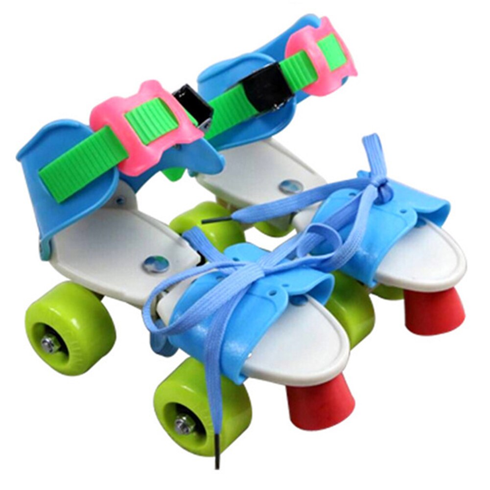 Patines ajustables de doble fila para niños, 4 ruedas, deslizantes, en línea,: Fun Blue S