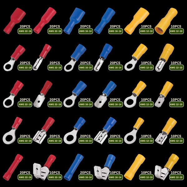 280/480/1200PCS Assorted Wire Crimp Terminals Electrical Wire Connectors Kit Or 1PC Crimper