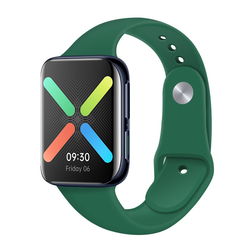 Mjukt silikon klockarmband för oppo smart klockband färgglatt armband sportband armband för oppo klocktillbehör: Grön / 41mm