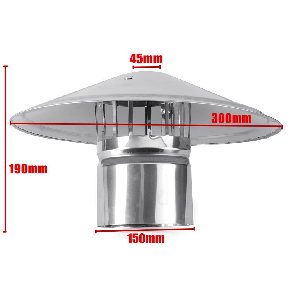 6'' Stove Pipe Chimney Cap Fireplaces Rain Mushroom Shaped Roof Ventilation