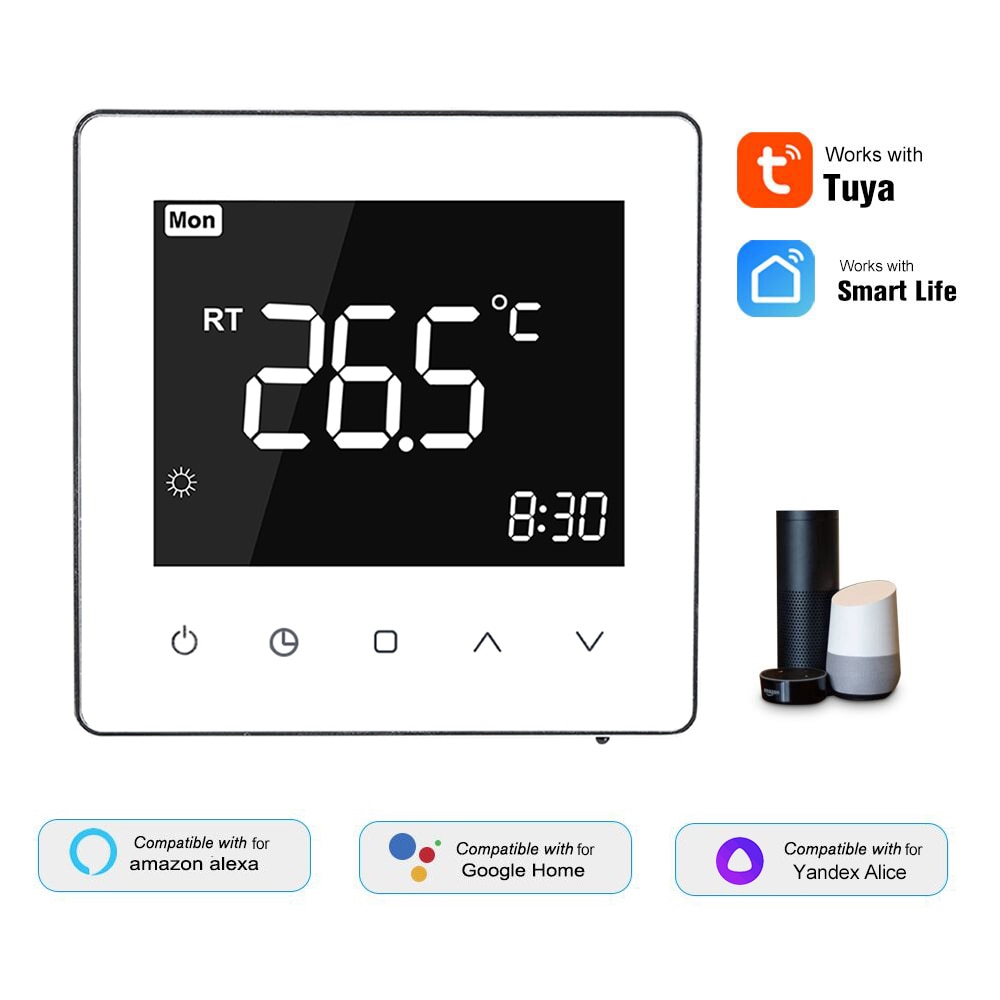 WiFi Smart Thermostat,LCD Touch Screen Temperature Controller, Digital 7 Days Programmable Manual Home Thermostat for Home