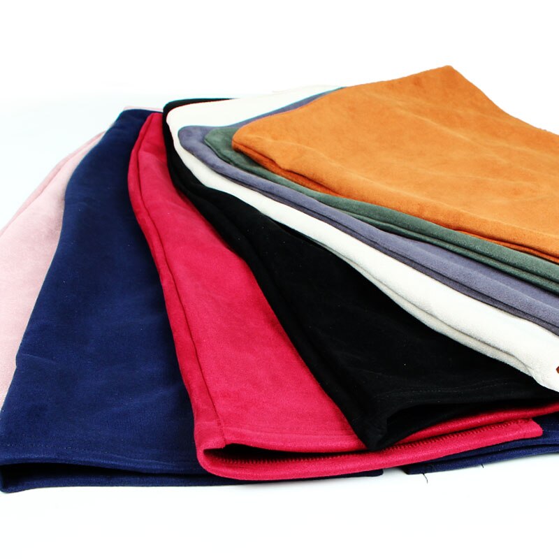 Faldas de mujer, falda de tubo de Color sólido de gamuza, faldas elásticas gruesas con abertura de gamuza Vintage ceñidas de cintura alta para Otoño e Invierno