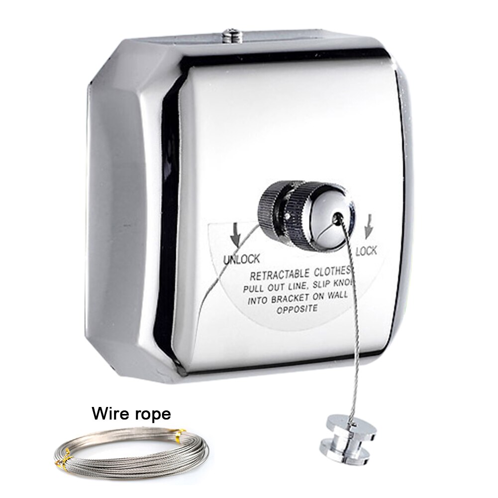 2.8m Wall Mounted Bathroom Laundry Storage Balcony Heavy Duty Household Hotel Stainless Steel Retractable Clothesline Punch-free: 4