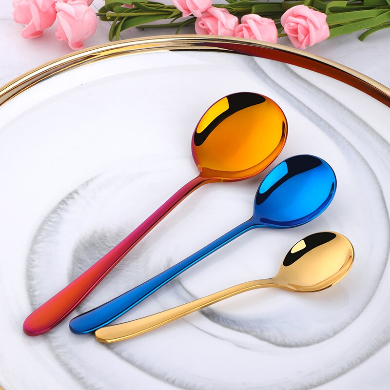 3 pçs preço barato espelho polonês colher de mel colheres de degustação de aço inoxidável conjunto colher de jantar colher de sobremesa colher de café utensílios de mesa: mix3pcs