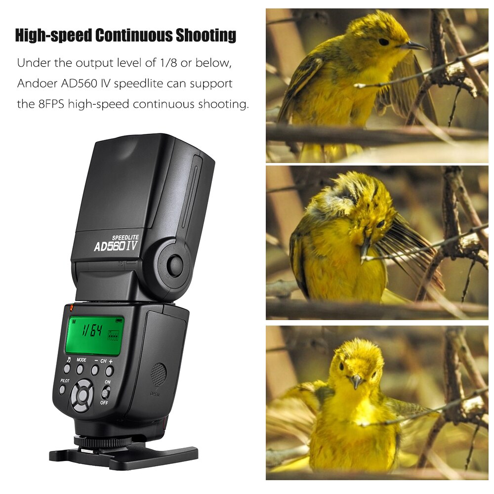 Andoer AD560 2,4G kabellos an-kamera Sklave Blitz Speedlite für Kanon Nikon Olymp Pentax Sony A7 A7 II a7S A7R A7S II