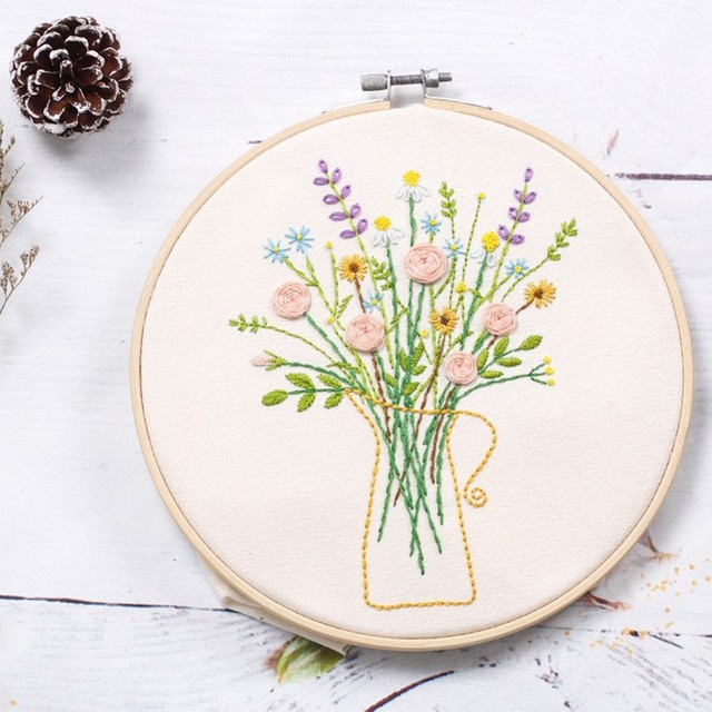 1PCS Embroidery Kit Beginner Needlework Kits Embroidery Set Cross Stitch Series Handwork Needlework Plants Cross Stitch DIY Craf: 6