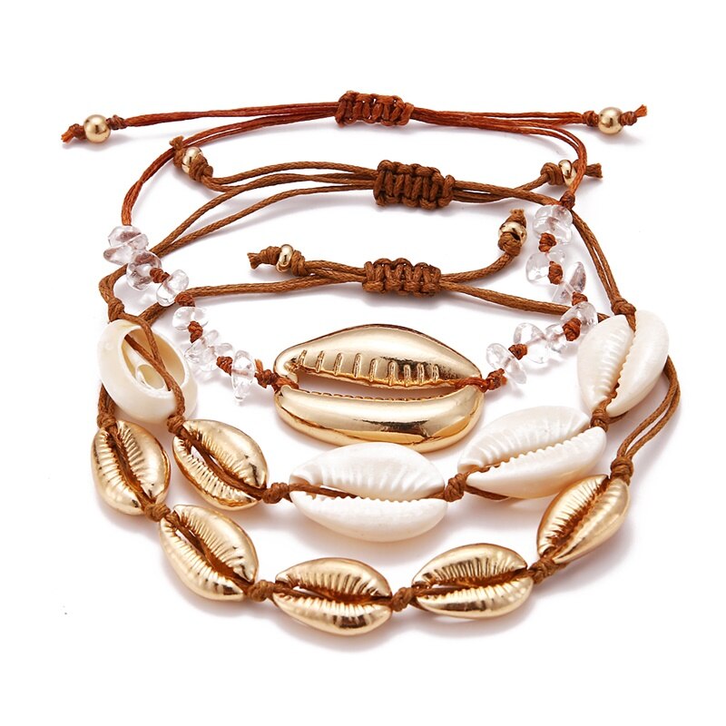 KISSWIFE-brazalete bohemio con borla de Luna y concha para mujer, brazalete Retro geométrico, amuleto para , accesorios de joyería de boda: KWZJ0321