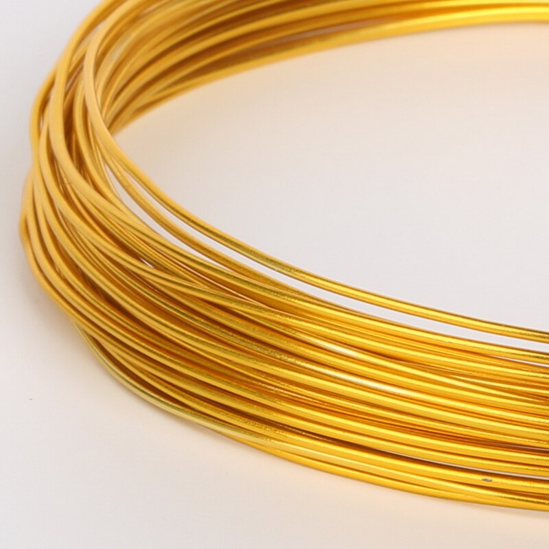 Aankomst Aluminium draad Zachte Metalen Bloemisterij draad Diffierent Kleur Ronde Vormige Diameter 1mm Voor Handgemaakte Naaien Accessoires: gold