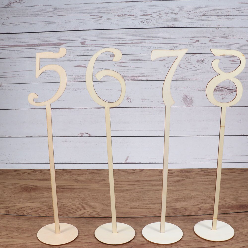 10 stuks tafelnummerkaarten, houten decoratieve plaatskaarten voor feesten, bruiloften en verjaardagen