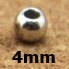 100pcs Dia 4 6 8 10 12mm CCB Round Big Hole Bead Gold Spacer Beads Leather Cords Bracelet Necklace For DIY Jewelry Making: Rhodium 4mm