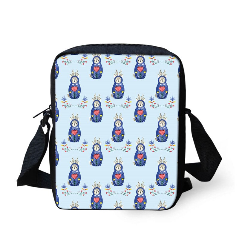 FORUDESIGNS Mini mochilas escolares para niños Matryoshka estampado bolsos cruzados del hombro del cuerpo para niños muñeca rusa niños pequeños niñas mochila escolar: L2488E