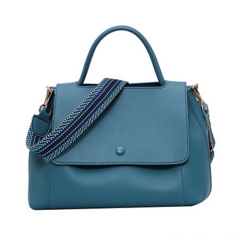 Ansloth luxe handtassen met hoge capaciteit damestassen zachte pu leren schoudertassen eenvoudige koerierstas dames hps 979: Blauw