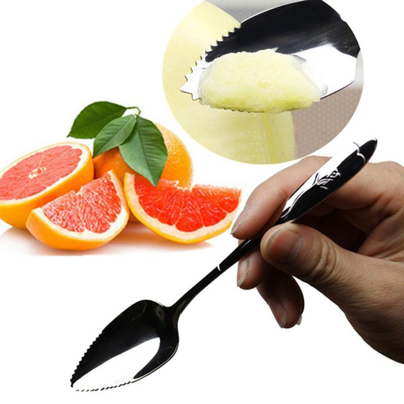 Roestvrij Staal Gekarteld Lepel Dessert Lepels Gekartelde Rand Baby Fruit Puree Grapefruit Spatel Servies Keuken Accessoires