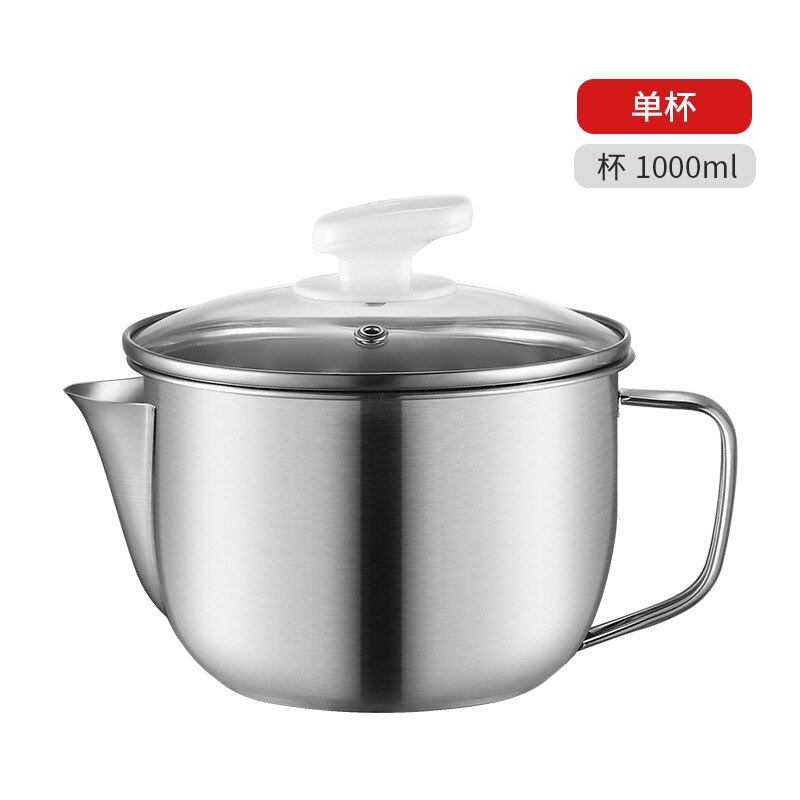 Steel Oil-Separating Soup Pot Kitchen Oil Filter Confinement To Oil And Drink Soup And Filter Oil Artifact Household Stainless: Silver