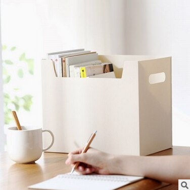 Portable Multifunctional Minimalist PP Books File Box Paper Holders Office Documents Desktop Organizer Kit: White