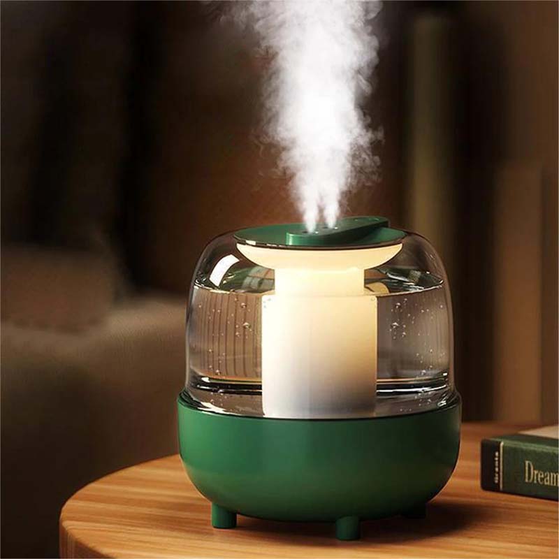 Humidificador aromático de gran capacidad de 4L, humidificador de aire ultrasónico para el hogar, purificador de aire, humidificador con luz Led, doble pulverización: Verde