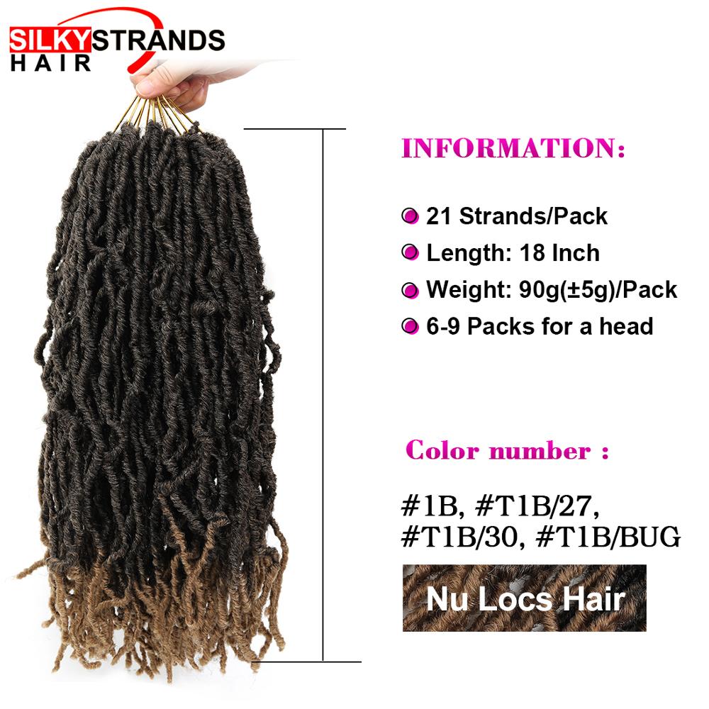 18 30 Inch Afro Synthetic Nu Faux Locs Crochet Hair Extenssion For Black Women 20 Strands Curly Ombre Goddess Faux Locs Braids