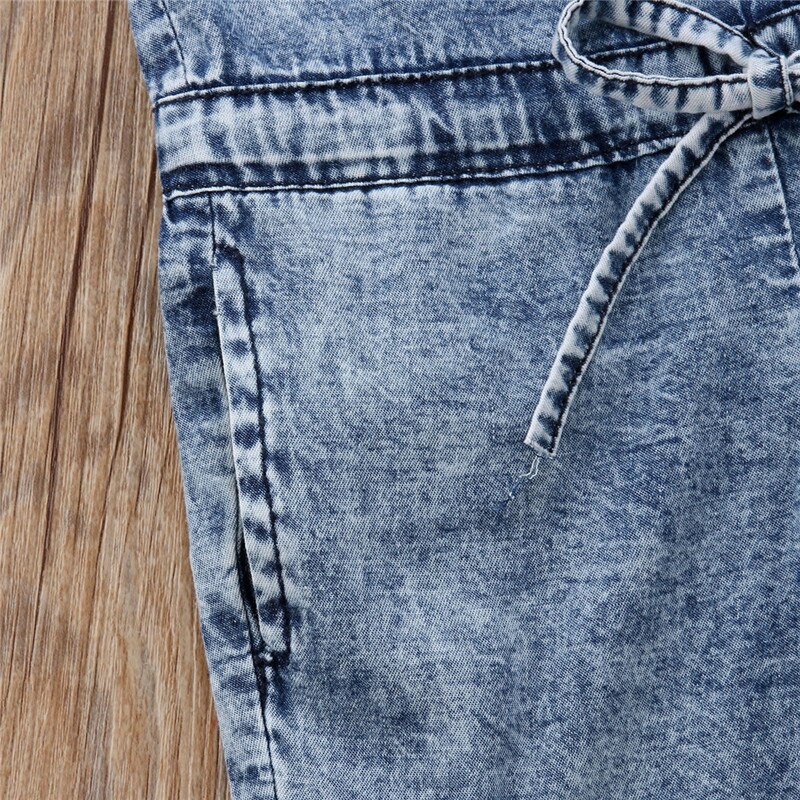 Baby piger jumpsuit afslappet jeans denim overall dreng pige bukser jeans denim jumpsuits børn tøj  h0368