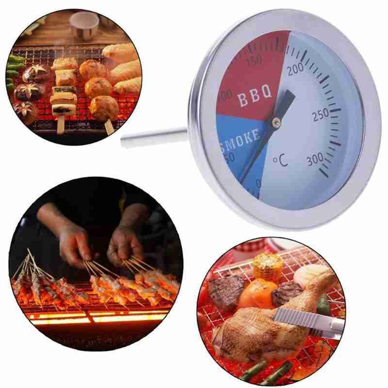 Portable 0-300 Celsius Stainless Steel Gauge Thermometer Bimetal Thermometer BBQ Barbecue Temperature BBQ