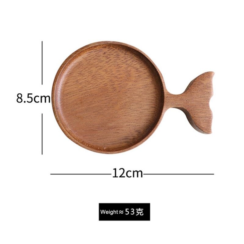 Wooden Tray Sauce Plate Dessert Tea Dish Plate Fish-shaped Dipping Seasoning Bowl Snack Candy Platter Home Kitchen Tableware: fish shape